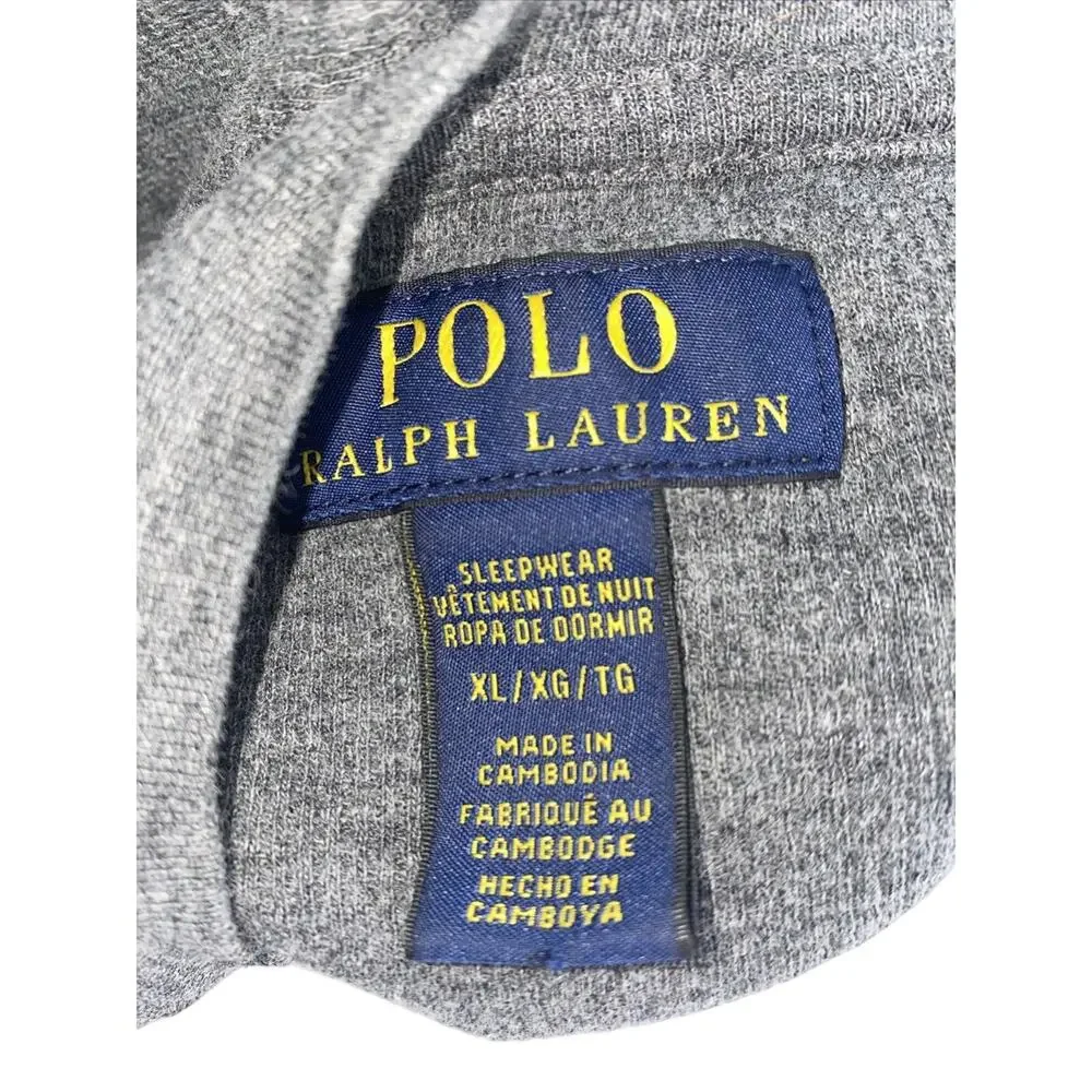 Polo Ralph Lauren Men's Grey Logo Crew-Neck Waffle Knit Sleep T-Shirt XL